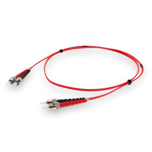 Picture of 4m ST to ST Red OM1 Duplex OFNR (Riser-Rated) MMF Fiber Patch Cable