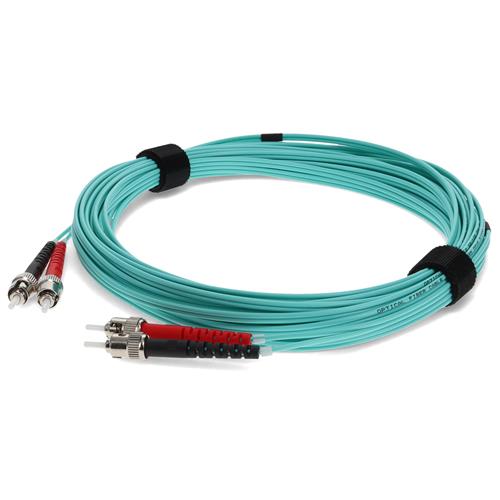 Picture of 5m ST to ST Aqua OM3 Duplex OFNR (Riser-Rated) Fiber Patch Cable