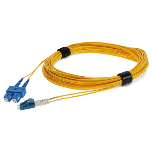 Picture of 9m USC to LC Yellow OS2 Duplex OFNR (Riser-Rated) TAA SMF Fiber Patch Cable