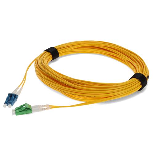 Picture of 20m ALC to LC Yellow OS2 Duplex Microboot, Snagless OFNR (Riser-Rated) SMF Fiber Patch Cable