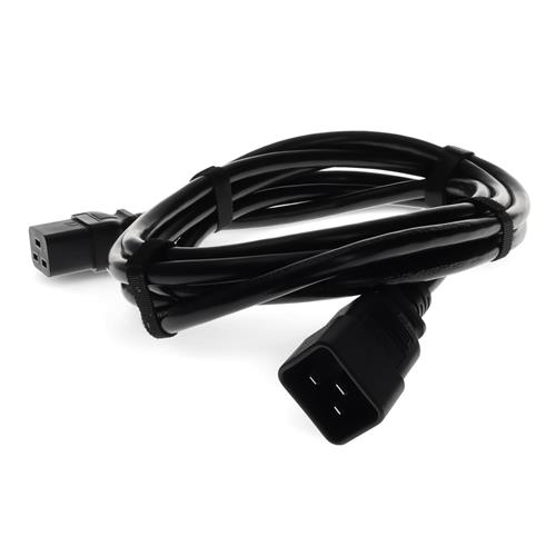 Picture of 10ft C19 Female to C20 Male 12AWG 100-250V at 20A Black Power Cable