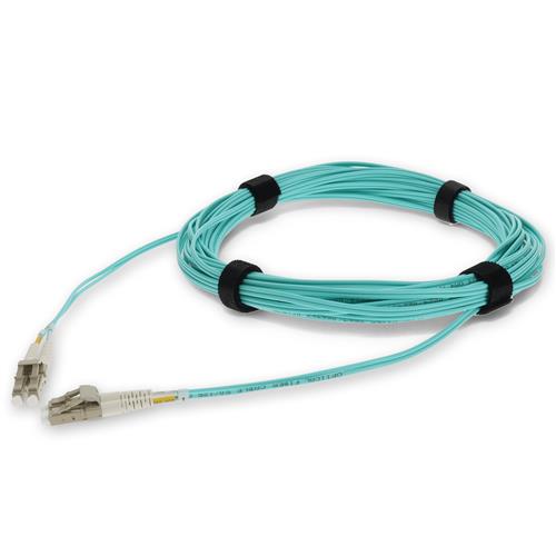 Picture of 1m LC to LC Aqua OM3 Duplex Microboot, Snagless OFNR (Riser-Rated) Fiber Patch Cable
