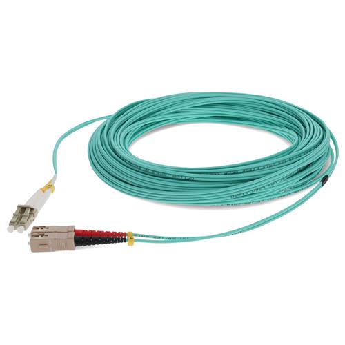 Picture of 20m SC to LC Aqua OM3 Duplex OFNR (Riser-Rated) Fiber Patch Cable