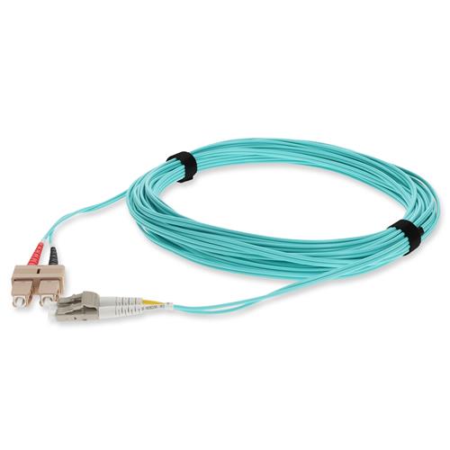 Picture of 2m SC to LC Aqua OM3 Duplex OFNR (Riser-Rated) Fiber Patch Cable