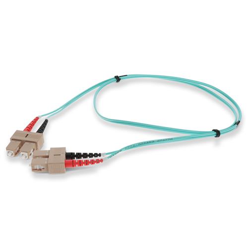 Picture of 10m SC to SC Aqua OM3 Duplex OFNR (Riser-Rated) Fiber Patch Cable