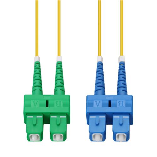 Picture of 15m ASC to SC Yellow OS2 Duplex OFNR (Riser-Rated) SMF Fiber Patch Cable
