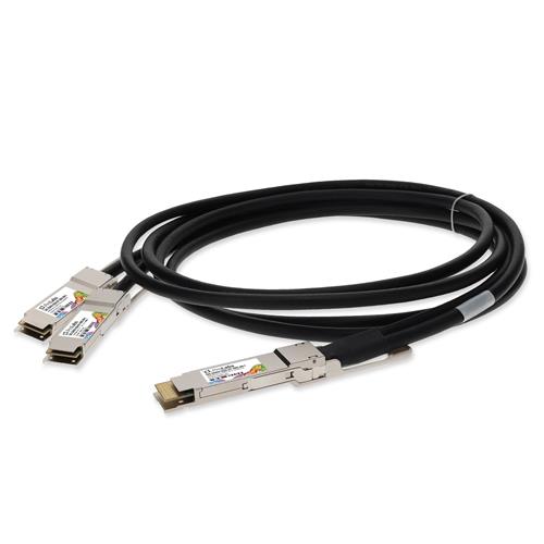 Picture of Dell® DAC-Q56DD-2Q56-SFF-200G-3M Compatible TAA 400GBase-CU QSFP-DD 400G to 2xQSFP56 200G PAM-4 Direct Attach Cable (Passive Twinax, 3m)