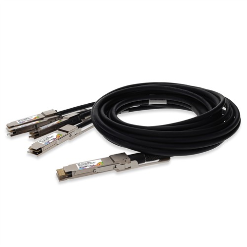 Picture for category Dell® DAC-Q56DD-4Q56-SFF-100G-3M Compatible TAA 400GBase-CU QSFP-DD 400G to 4xQSFP56 100G PAM-4 Direct Attach Cable (Passive Twinax, 3m)
