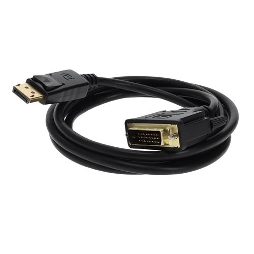 Picture of 10ft DisplayPort 1.2 Male to DVI-D Dual Link (24+1 pin) Male Black Cable Which Requires DP++ For Resolution Up to 2560x1600 (WQXGA)