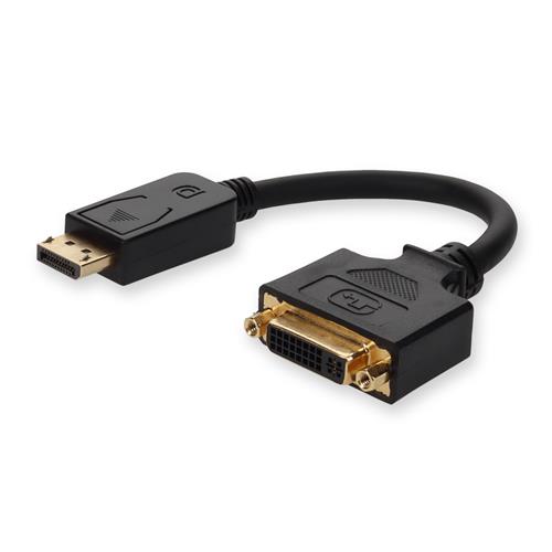 Picture of DisplayPort 1.2 Male to DVI-I (29 pin) Female Black Active Adapter For Resolution Up to 1920x1200 (WUXGA)
