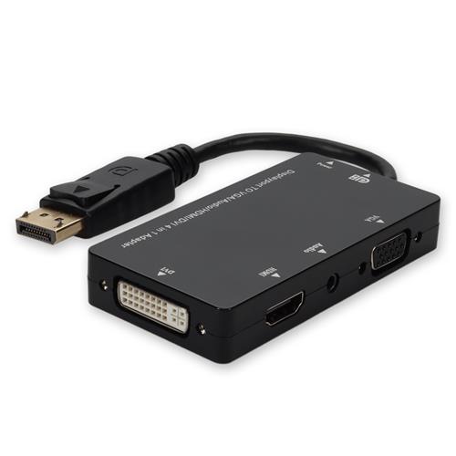 Picture of DisplayPort 1.2 Male to DVI, HDMI, VGA Female Black Adapter Which Comes with Audio For Resolution Up to 1920x1200 (WUXGA)