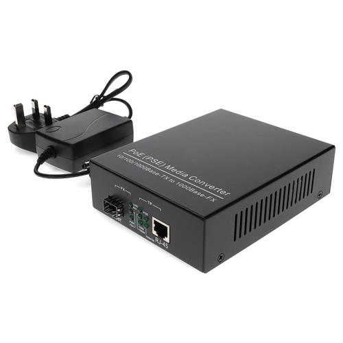 Picture of 10/100/1000Base-TX(RJ-45) to Open SFP Port POE Media Converter