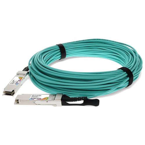 Picture of Mellanox® MC2207310-020 Compatible TAA Compliant 56GBase-AOC QSFP+ Active Optical Cable (850nm, MMF, 20m)