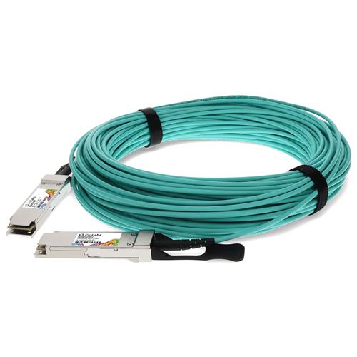 Picture of Mellanox® MC2207312-020 Compatible TAA Compliant 56GBase-AOC QSFP+ Active Optical Cable (850nm, MMF, 20m)