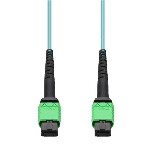 Picture of 20m MPO/APC to MPO/APC Aqua OM4 LSZH 12-Strand Fiber Patch Cable