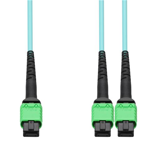 Picture of Mellanox® Compatible 3m MPO-8/APC to 2xMPO/APC Aqua OM4 LSZH 8-Strand Fiber Patch Cable