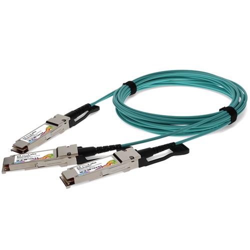 Picture of Mellanox® MFS1S50-H010V Compatible TAA 200G-AOC QSFP56 to 2xQSFP56 Infiniband HDR Active Optical Cable (850nm, MMF, 10m, LSZH)