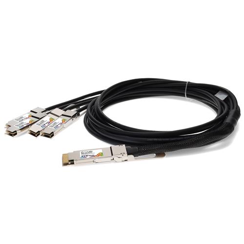 Picture of MSA and TAA Compliant 400GBase-CU QSFP-DD 400G to 4xQSFP56 100G PAM-4 Direct Attach Cable (Passive Twinax, 1m)