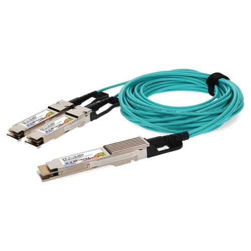Picture of MSA and TAA Compliant 200GBase-AOC QSFP28-DD to 2xQSFP28 NRZ Active Optical Cable (850nm, MMF, 1m)