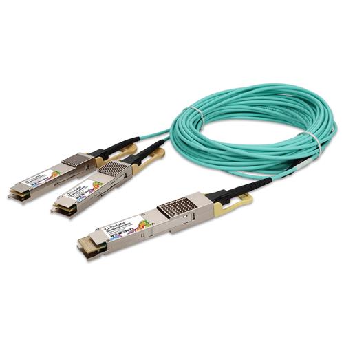 Picture of Arista Networks® Compatible TAA 400GBase-AOC QSFP-DD to 2xQSFP56 Active Optical Cable (850nm, MMF, 1m)