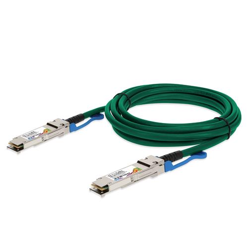 Picture for category MSA and TAA 100GBase-CU QSFP28 to QSFP28 Direct Attach Cable (Passive Twinax, 2m, Green)