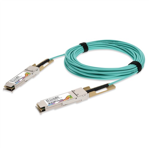 Picture for category Fortinet® Compatible TAA 100GBase-AOC QSFP28 Active Optical Cable (850nm, MMF, 4m)