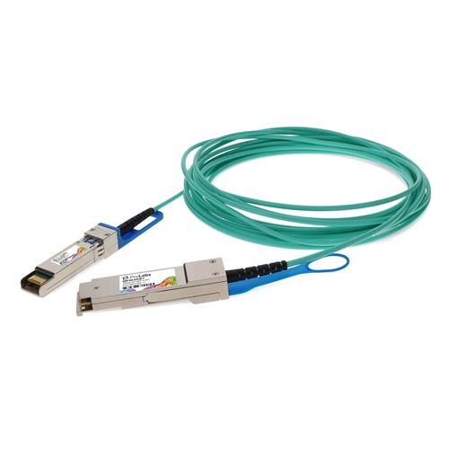 Picture of Cisco® Compatible TAA Compliant 10GBase-AOC QSFP+ to SFP+ Active Optical Cable (850nm, MMF, 1m)