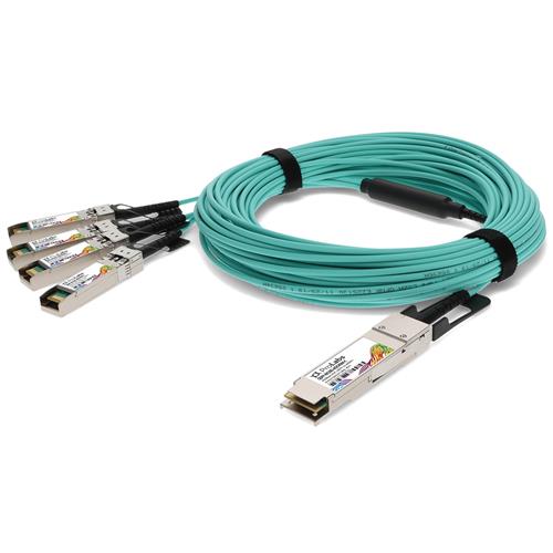 Picture of Cisco® Compatible TAA Compliant 40GBase-AOC QSFP+ to 4xSFP+ Active Optical Cable (850nm, MMF, 45m)