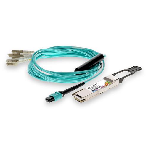 Picture of Cisco® QSFP-40G-SR4-S Compatible TAA 40GBase-SR4 QSFP Transceiver with 3m breakout (MMF, 850nm, 3m)