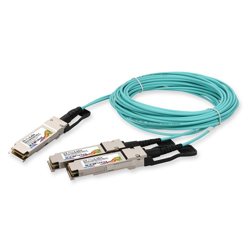 Picture for category Cisco® Compatible TAA 100GBase-AOC QSFP28 to 2xQSFP28 Active Optical Cable (850nm, MMF, 3.5m)