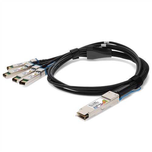 Picture of MSA and TAA Compliant 100GBase-CU QSFP28 to 4xSFP28 Plenum Direct Attach Cable (Passive Twinax, 3m)