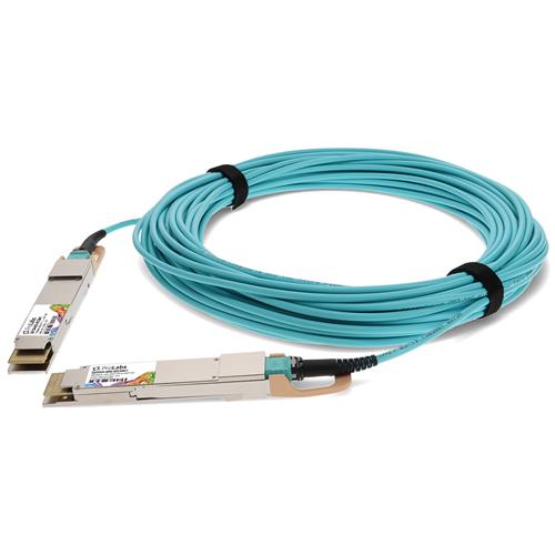 Picture for category MSA and TAA Compliant 400GBase-AOC QSFP-DD to QSFP-DD Active Optical Cable (850nm, MMF, 33m, CMIS 4.0)
