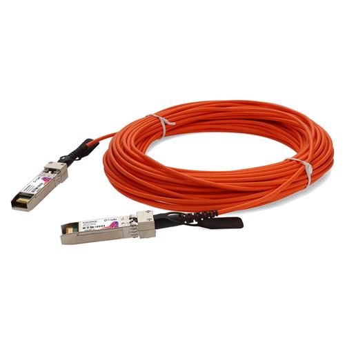 Picture of MSA and TAA Compliant 10GBase-AOC SFP+ to SFP+ Orange Active Optical Cable (850nm, MMF, 20m)