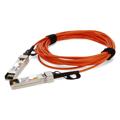 Picture of MSA and TAA Compliant 10GBase-AOC SFP+ to SFP+ OFNP (Plenum-rated) Orange Active Optical Cable (850nm, MMF, 3m)