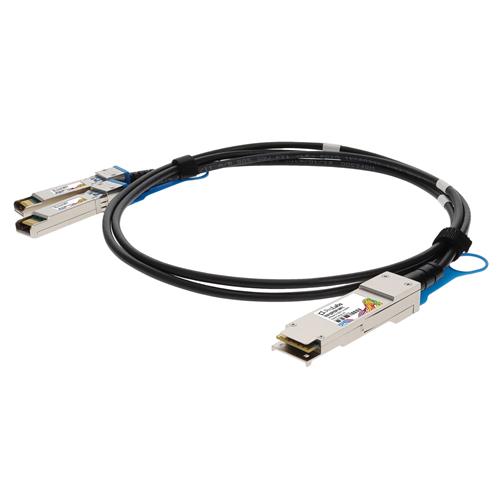 Picture of Solarflare® SOLR-QSFP2SFP-2MP Compatible TAA Compliant 20GBase-CU QSFP+ to 2xSFP+ Direct Attach Cable (Passive Twinax, 2m)