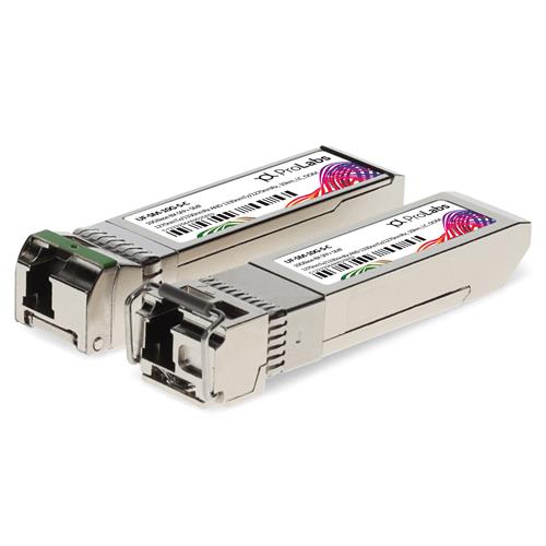 Picture of 1 Pair of Ubiquiti® UF-SM-10G-S Compatible TAA 10GBase-BX SFP+ Transceiver (SMF, 1270nmTx/1330nmRx and 1330nmTx/1270nmRx, 10km, LC, DOM)