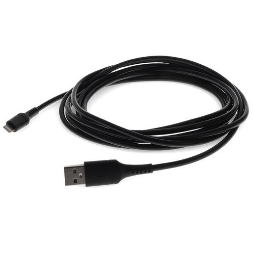Picture of 1m (3.3ft) USB A 2.0 Male to Lightning Male Sync and Charge Black Cable