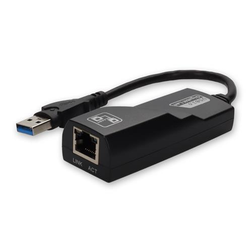 Picture of USB A 3.0 Male to RJ-45 Female Gray & Black Adapter