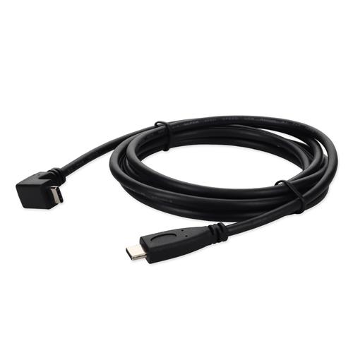 Picture of 6ft USB C 3.1 Male to USB C 3.1 Male Right Angled Black Cable