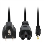 Picture of 6ft HP® 493092-002 Compatible 30W 19V at 1.58A Black 4.0 mm x 1.7 mm Laptop Power Adapter and Cable