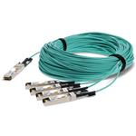 Picture of MSA and TAA Compliant 40GBase-AOC QSFP+ to 4xSFP+ Active Optical Cable (850nm, MMF, 70m)