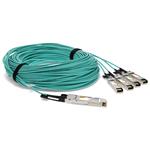 Picture of MSA and TAA Compliant 40GBase-AOC QSFP+ to 4xSFP+ Active Optical Cable (850nm, MMF, 70m)
