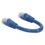 Picture of 6in Blue CAT 6 PVC Ethernet Cable Snagless Easy Clear Boot TAA RJ-45 M/M