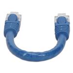 Picture of 6in Blue CAT 6 PVC Ethernet Cable Snagless Easy Clear Boot TAA RJ-45 M/M