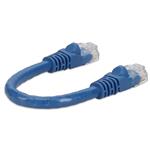 Picture of 6in Blue CAT 6 PVC Ethernet Cable Snagless Easy Clear Boot TAA RJ-45 M/M