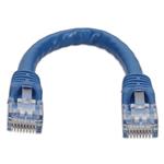 Picture of 6in Blue CAT 6 PVC Ethernet Cable Snagless Easy Clear Boot TAA RJ-45 M/M