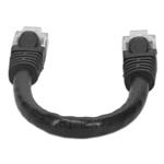 Picture of 6in Black CAT 6 PVC Ethernet Cable Snagless Bubble Boot RJ-45 M/M