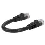 Picture of 6in Black CAT 6 PVC Ethernet Cable Snagless Bubble Boot RJ-45 M/M