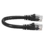 Picture of 6in Black CAT 6 PVC Ethernet Cable Snagless Bubble Boot RJ-45 M/M