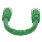 Picture of 6in Green CAT 6 PVC Ethernet Cable Snagless Bubble Boot RJ-45 M/M